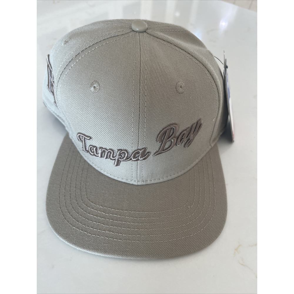 TAMPA BAY RAYS LOGO SNAPBACK HAT Genuine Merchandise Pro Standard NWT Beige‎